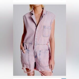 FREE PEOPLE!!! One teaspoon Pink Haze Palisades Overalls/ Romper